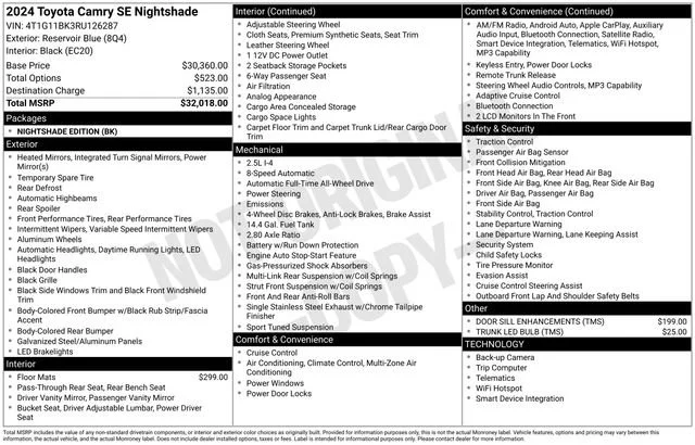 Used 2024 Blue Toyota SE Nightshade image 14