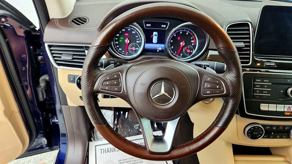 Used 2018 Lunar Blue Metallic Mercedes-Benz GLS 450 4MATIC® SUV w/ Premium Pkg, Pano Roof & H/K Sound image 14