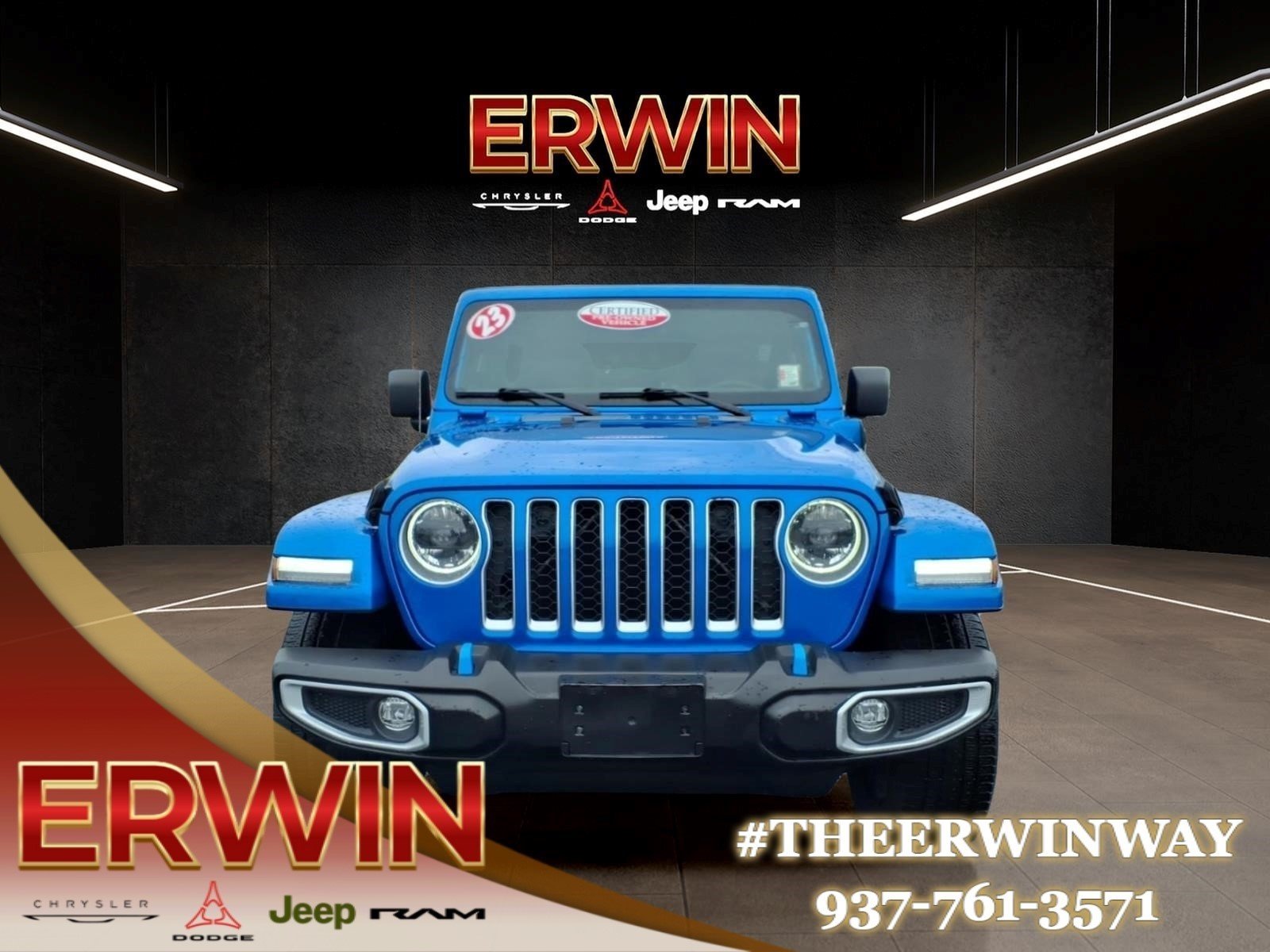 Certified Used 2023 Blue Jeep Sahara 4xe image 2