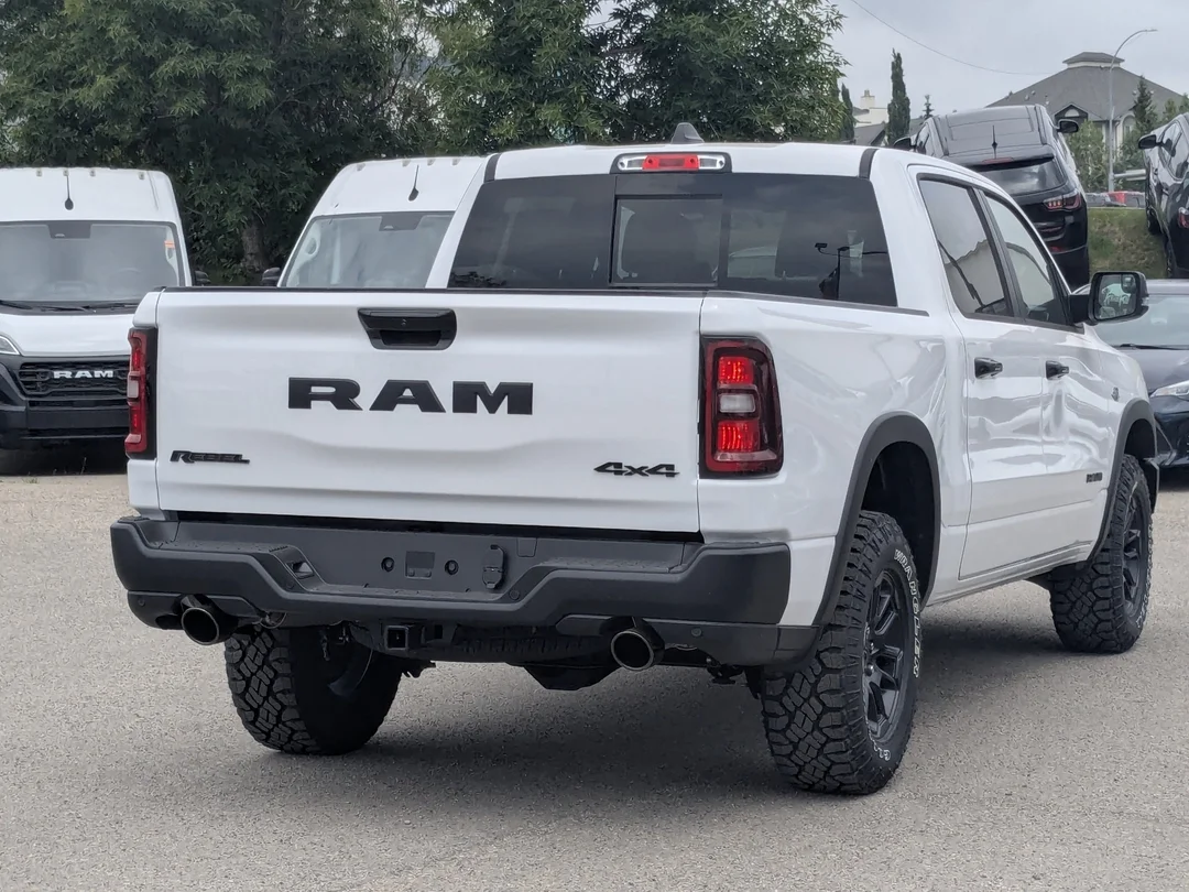 New 2026 White RAM Rebel - - 5.7L HEMI V8 - Rebel Level 1 Equip Grp - Trailer Brake Ctrl - Steel Sport Hood & More! image 8