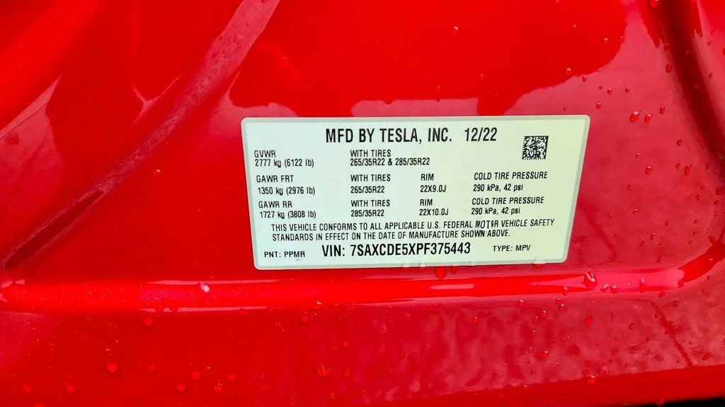 Used 2023 Red Multi-Coat Tesla AWD image 30
