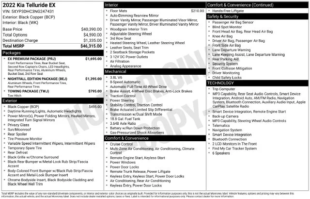 Used 2022 Black Kia EX image 4