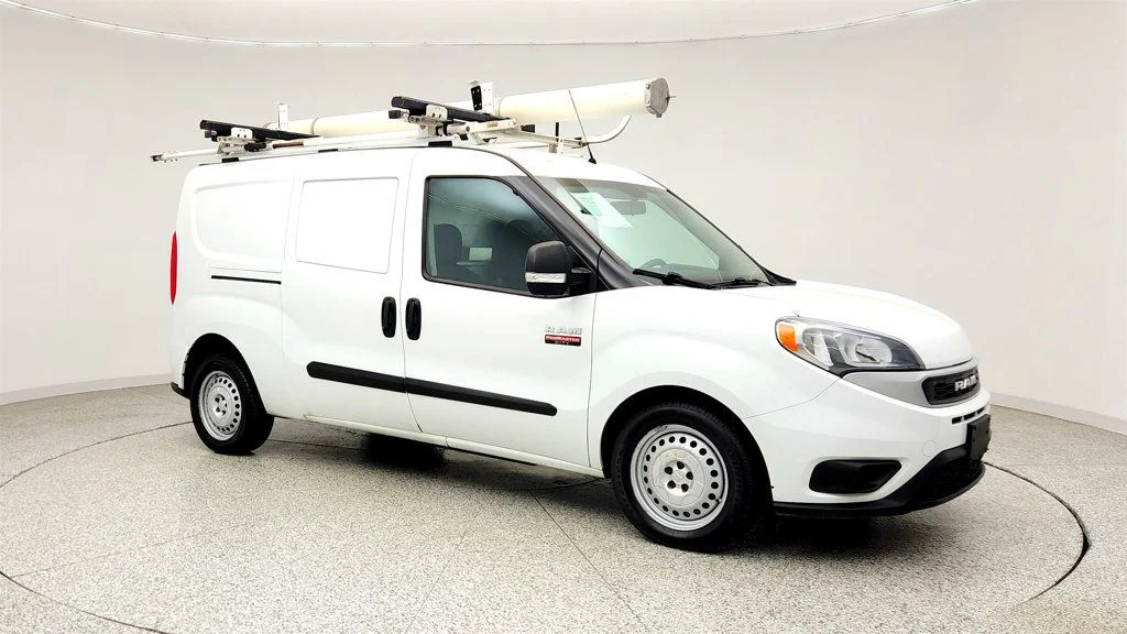 Used 2022 Bright White Ram Tradesman Van w/ Ranger Shelving & Ladder Rack System image 3