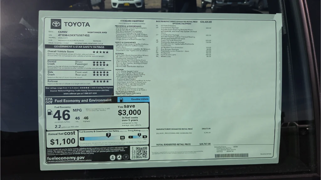 New 2026 Black Toyota SE Nightshade image 36