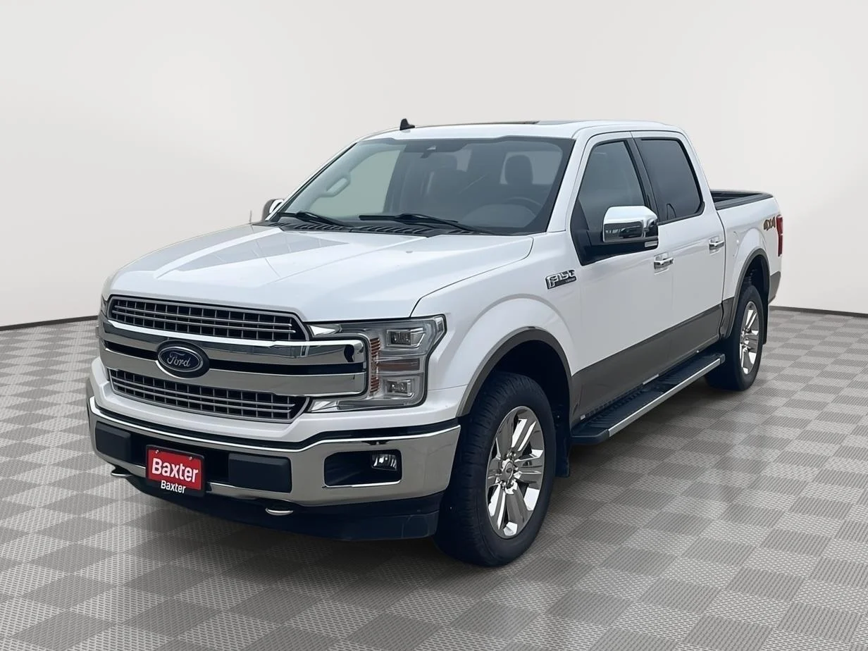 Used 2019 White Platinum Metallic Tri-Coat/Stone Gray Ford LARIAT image 7