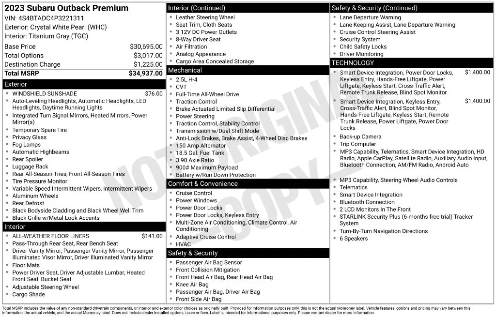 Certified Used 2023 White Subaru Premium image 44