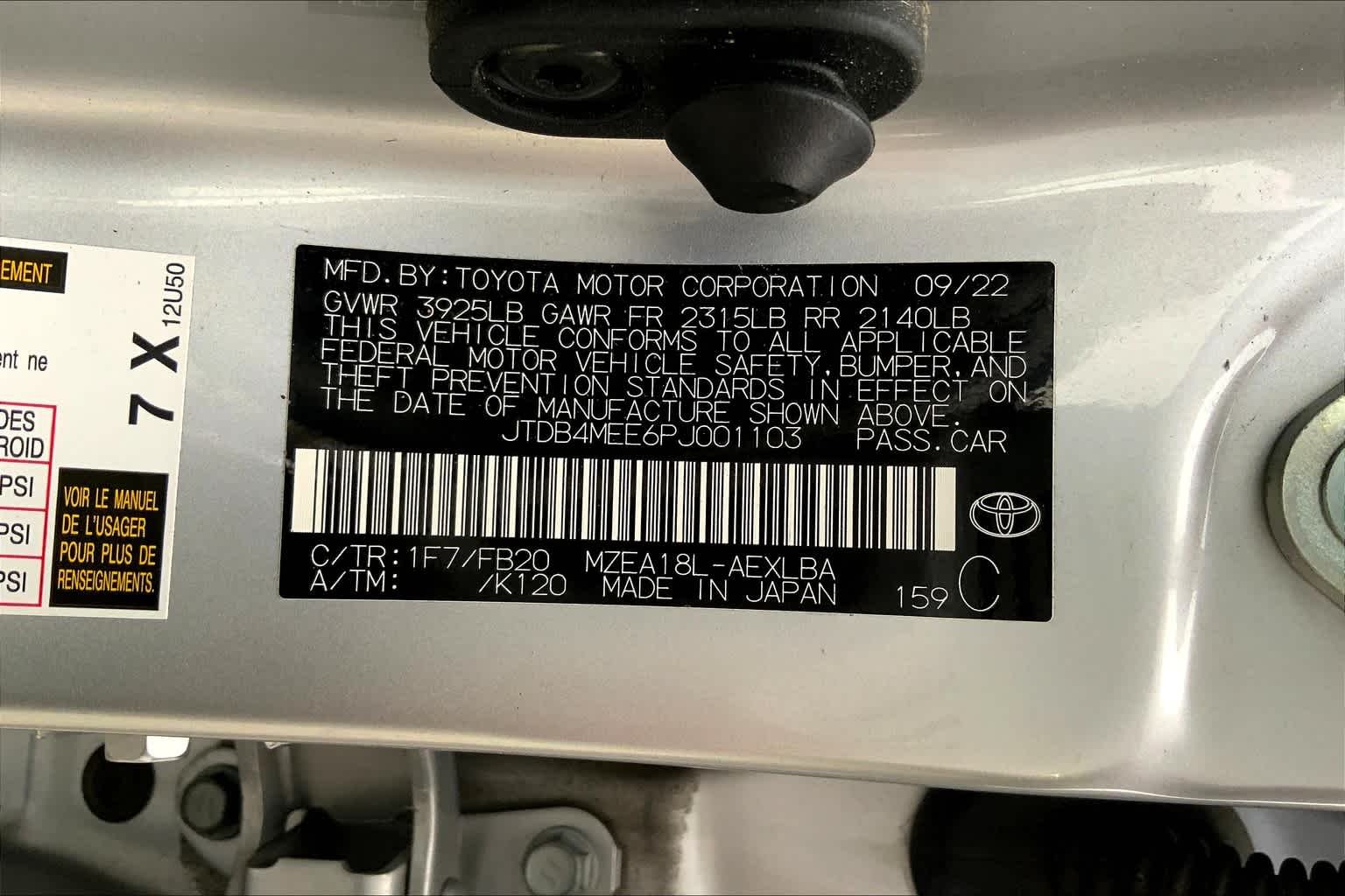 Used 2023 Classic Silver Metallic Toyota LE image 35