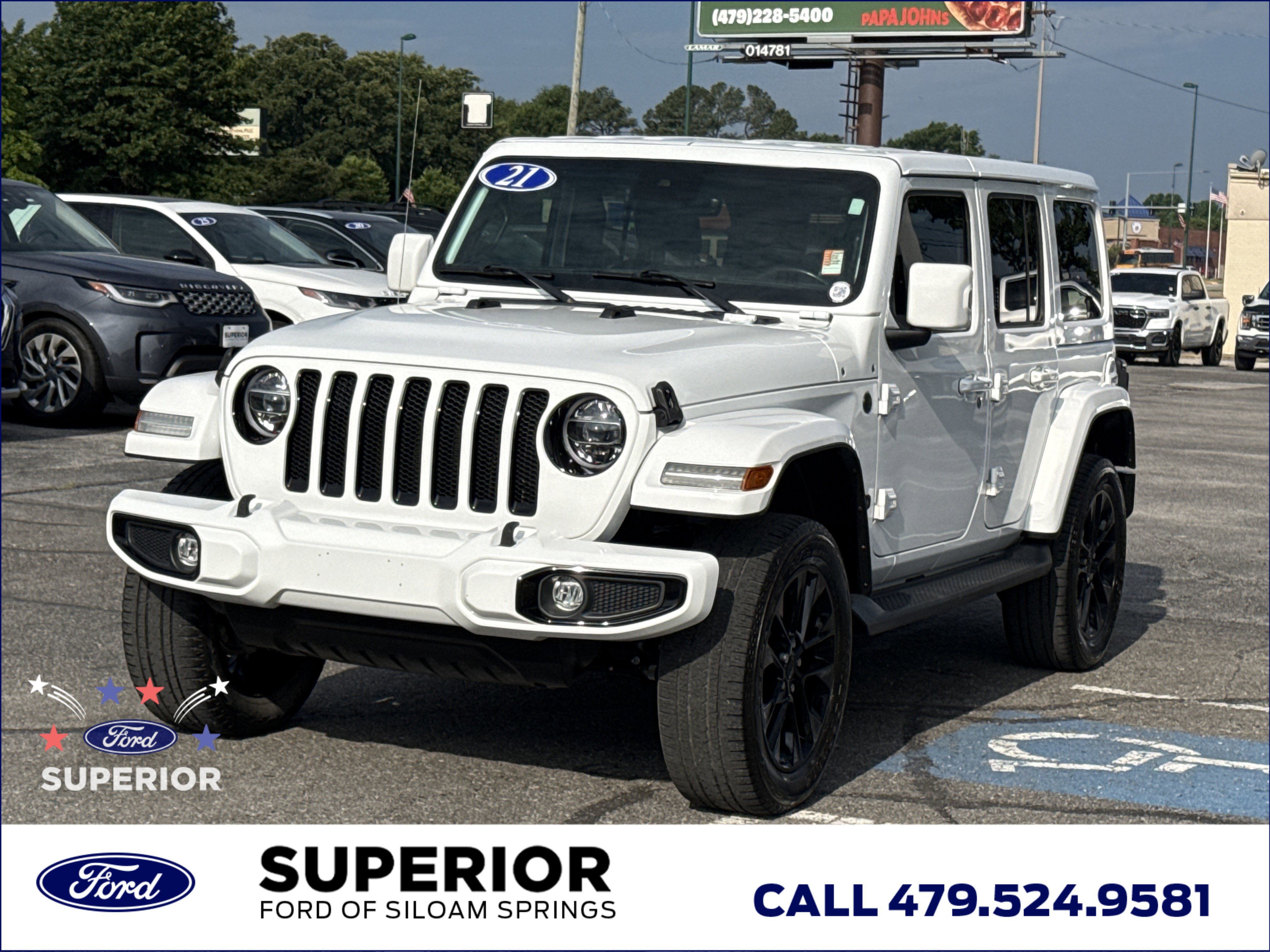 Used 2021 Bright White Clearcoat Jeep Unlimited Sahara High Altitude 4WD image 13