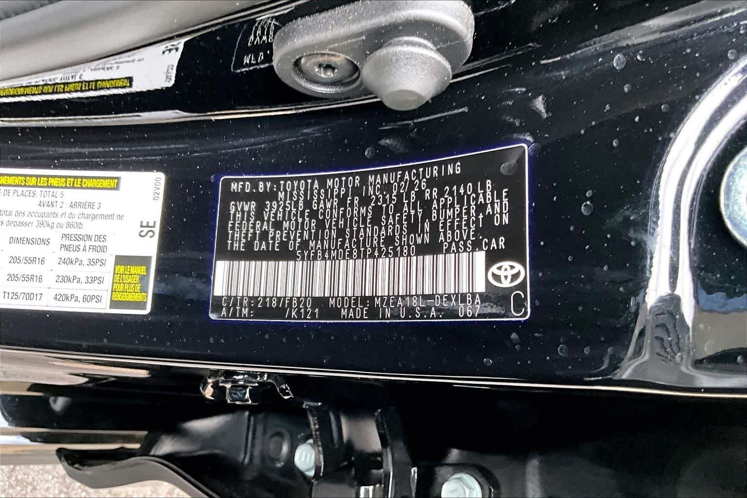 Used 2026 Midnight Black Metallic Toyota LE image 34