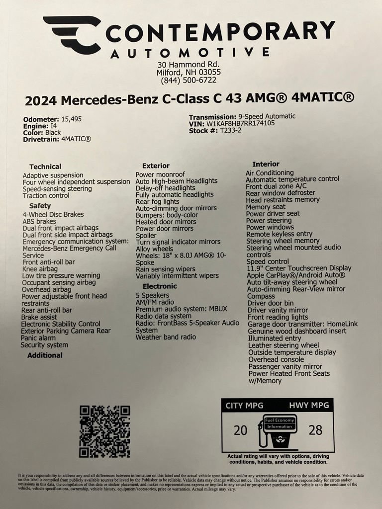 Used 2024 Black Mercedes-Benz AMG® C 43 image 33