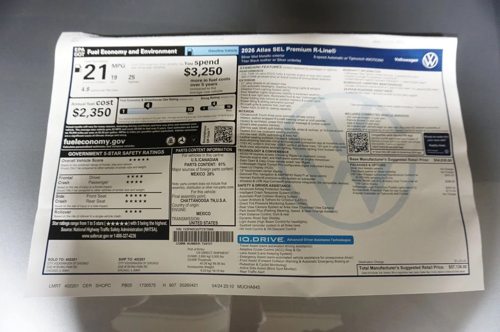 New 2026 Silver Mist Volkswagen 2.0T SEL Premium R-Line image 43