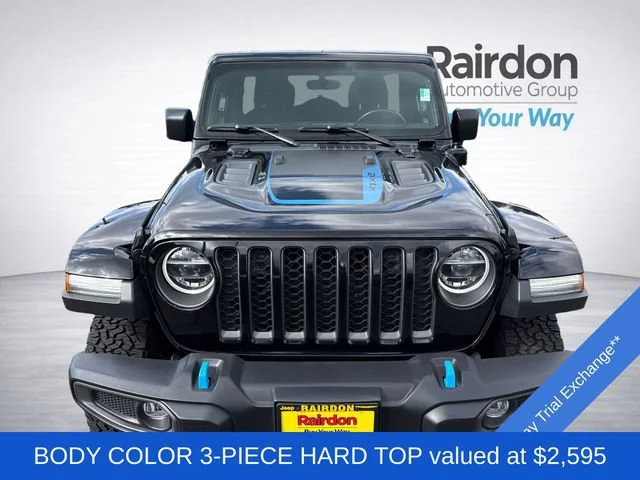 Used 2021 Black Clearcoat Jeep Unlimited Rubicon 4xe image 2