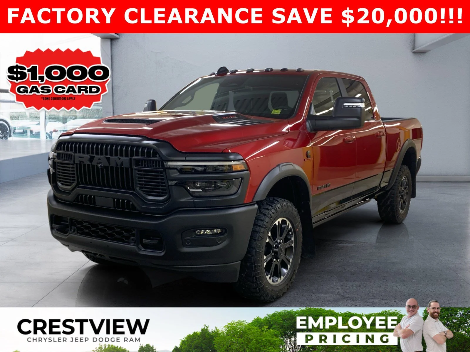 New 2026 MOLTEN RED PEARL Ram Rebel image 1