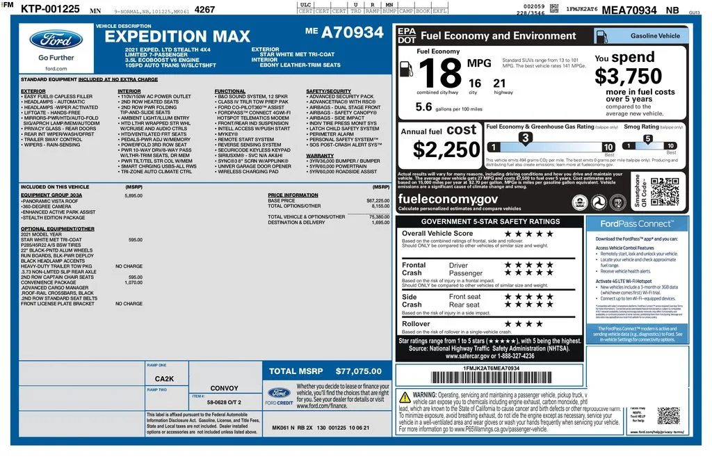 Used 2021 White Ford Limited image 2