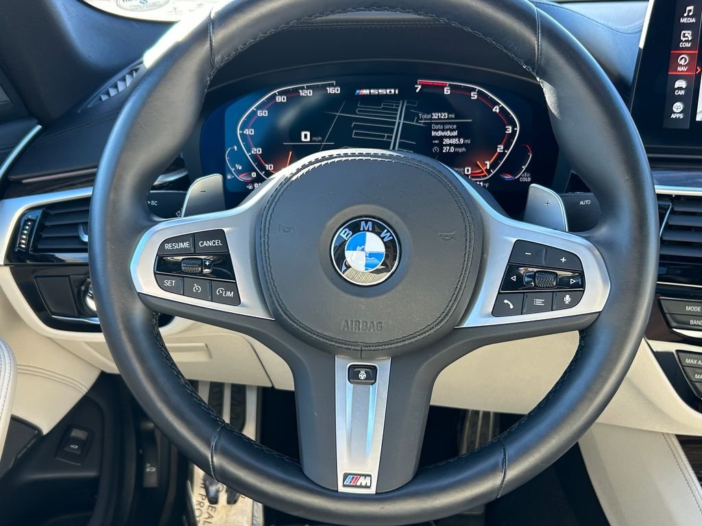 Used 2023 Arctic Race Blue metallic BMW M550i xDrive image 18