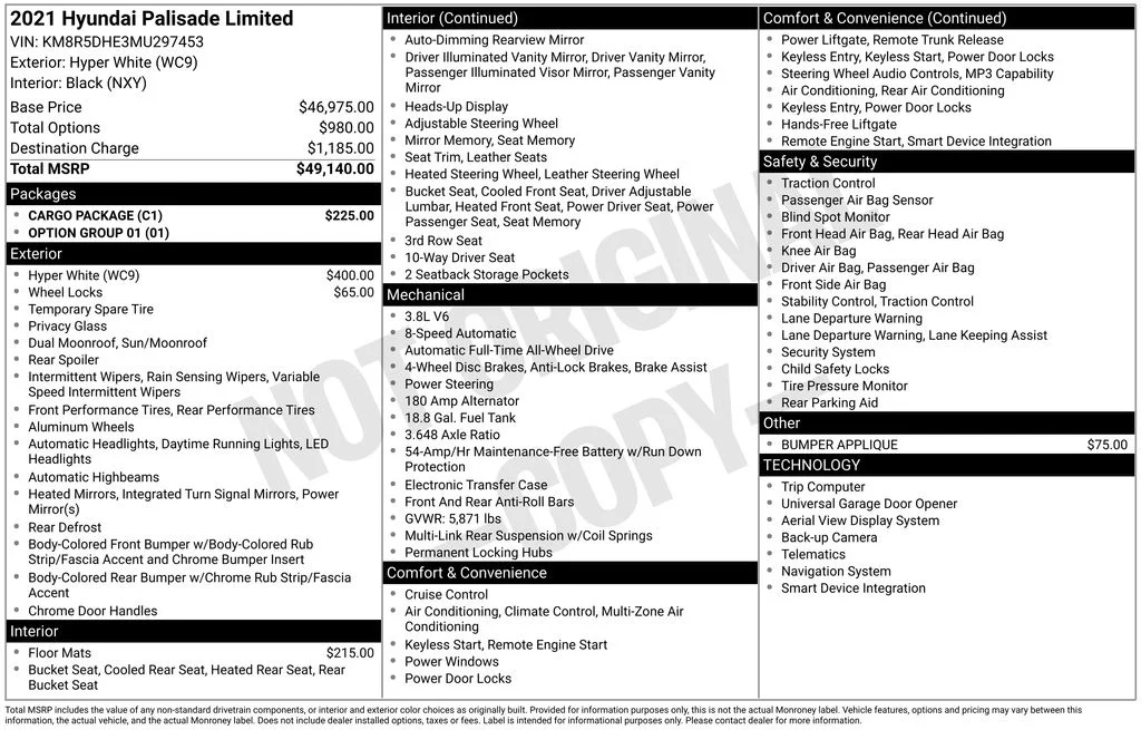 Used 2021 White Hyundai Limited image 2