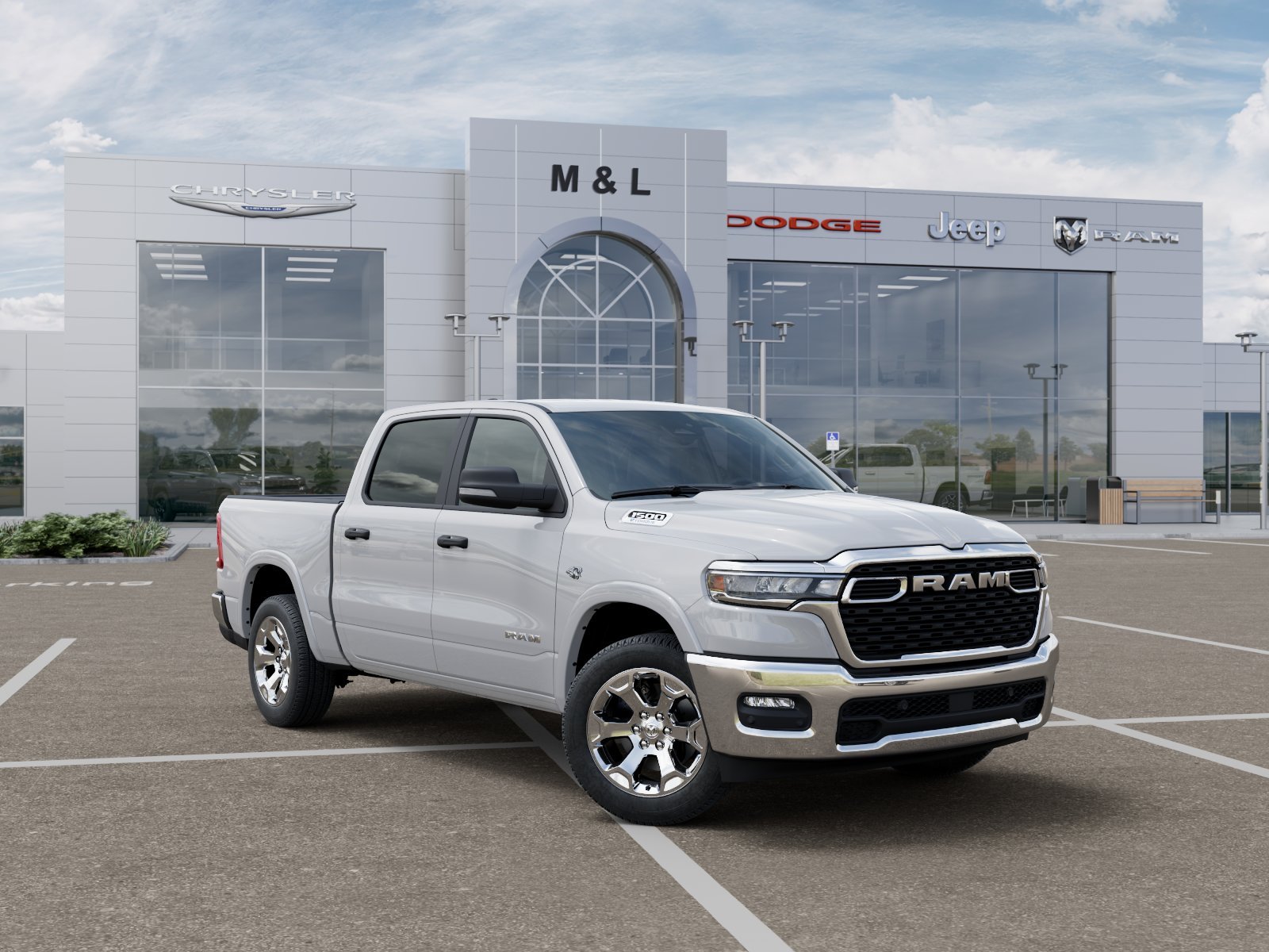 New 2026 Bright White Clear-Coat Exterior Paint RAM Big Horn Crew Cab 4x4 5