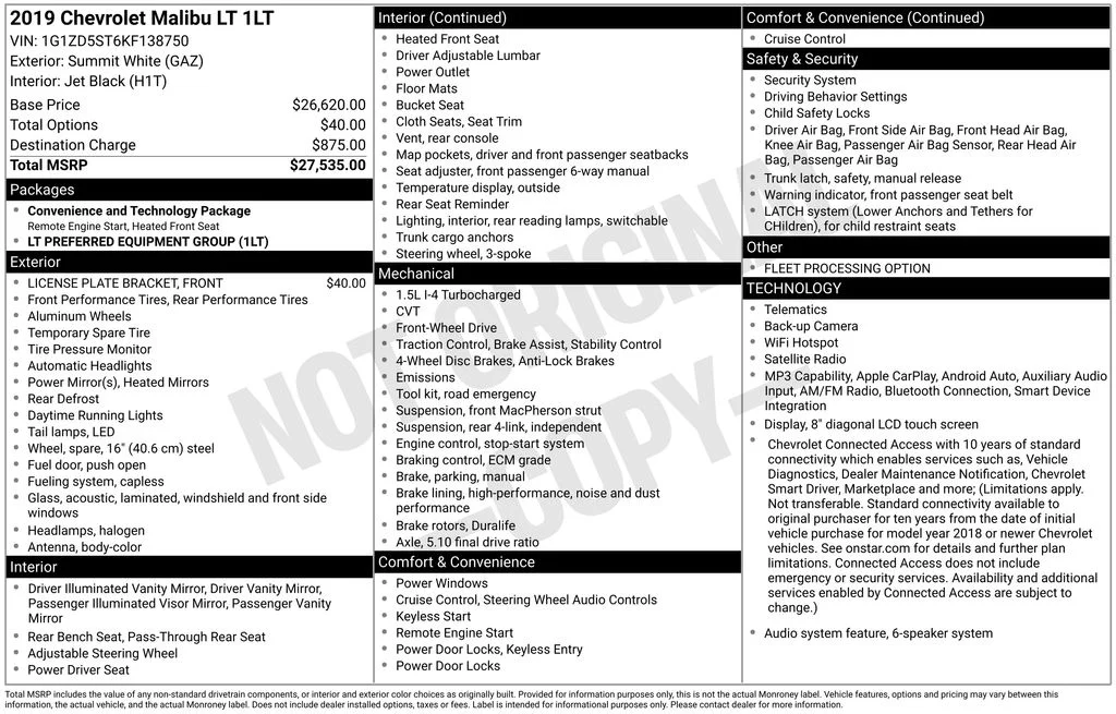 Used 2019 White Chevrolet LT image 6