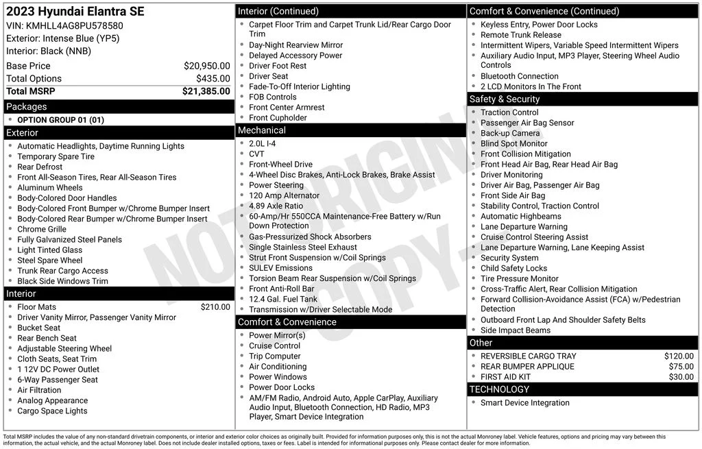 Used 2023 Blue Hyundai SE image 17