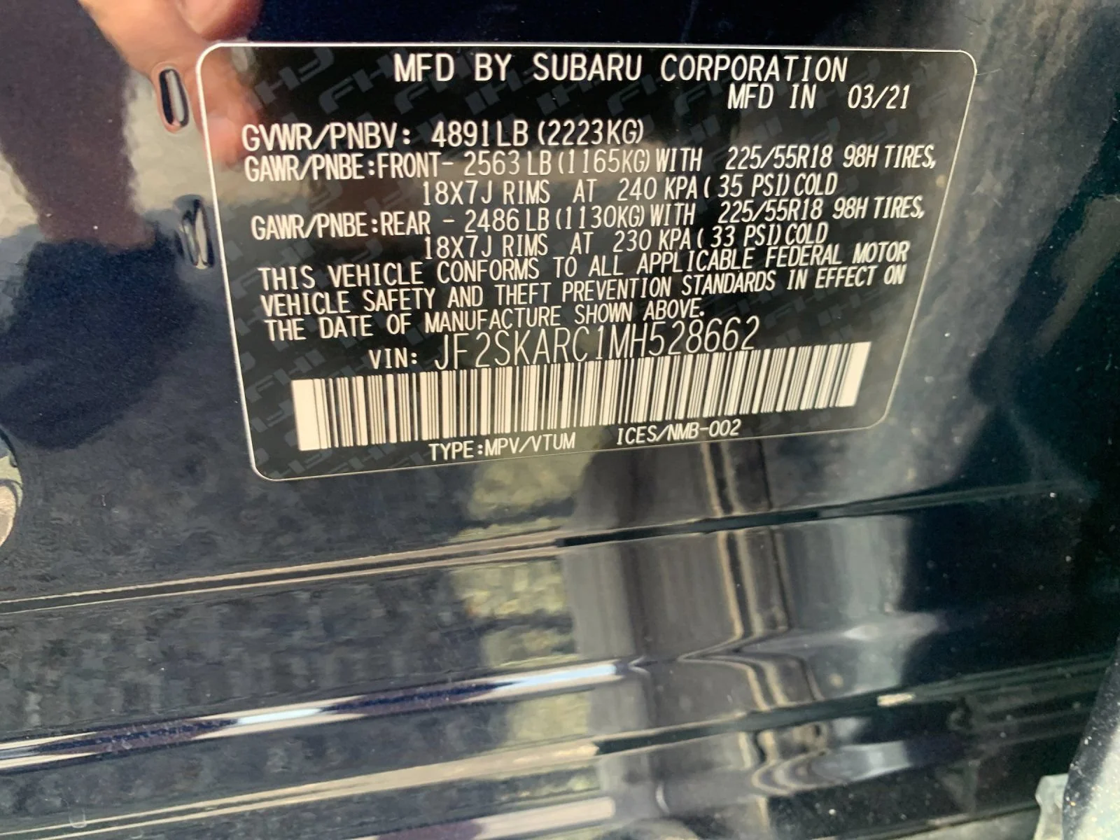 Used 2021 Blue Subaru Sport image 32