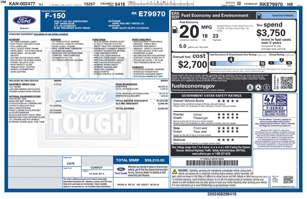 Used 2024 Rapid Red Metallic Tinted Clearcoat Ford XLT image 9