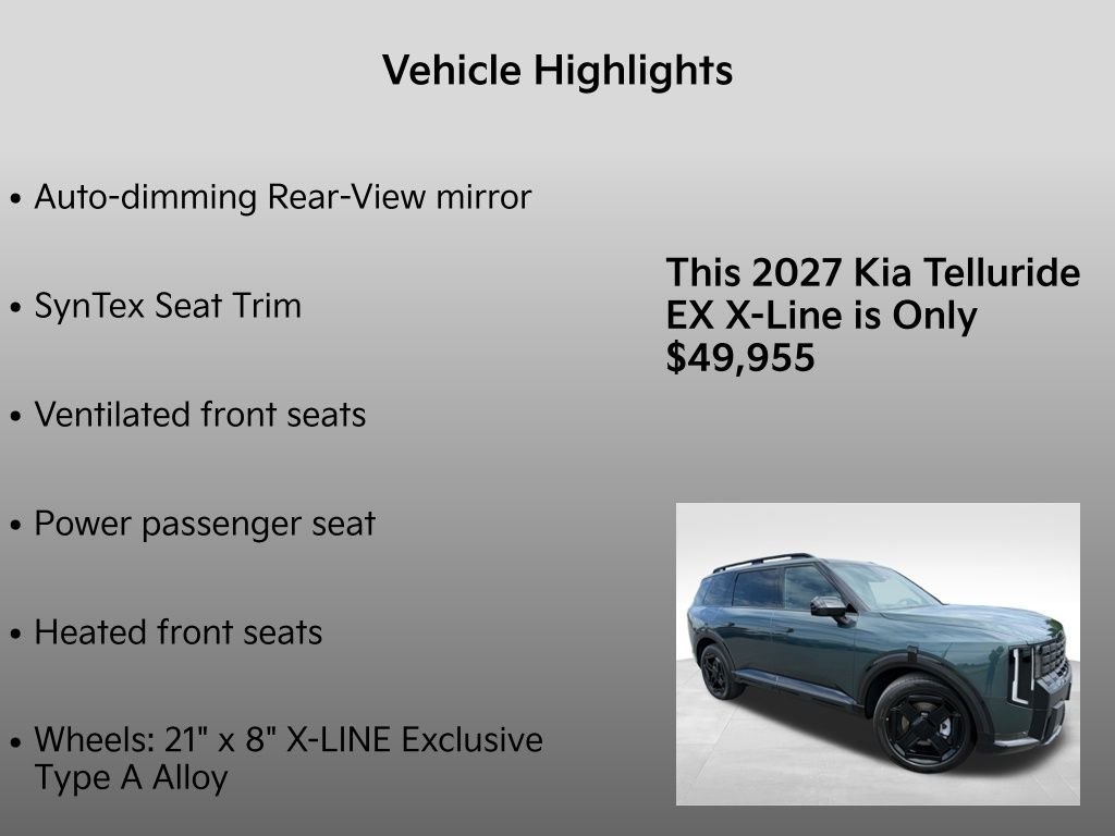 New 2027 Black Jade Green Kia X-Line EX image 35
