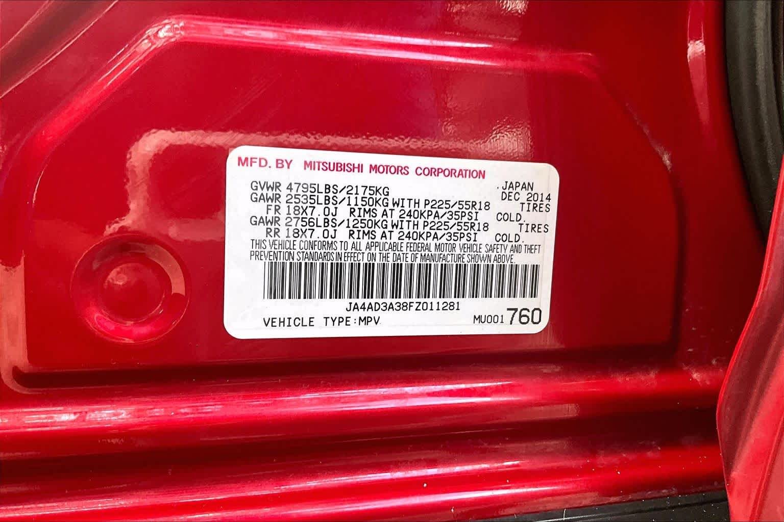 Used 2015 Rally Red Mitsubishi SE image 34