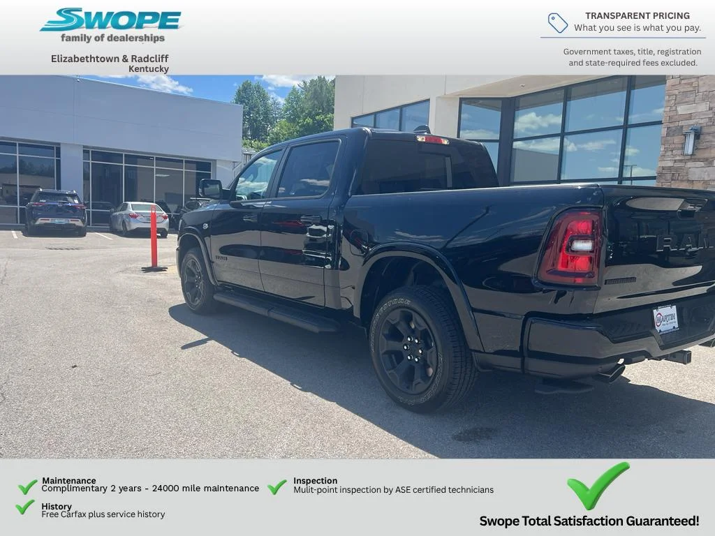 New 2026 Diamond Black Crystal Pearl-Coat Exterior Paint RAM Big Horn image 4