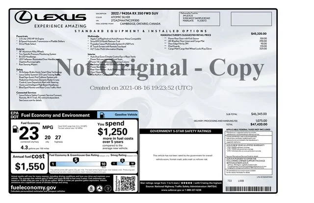 Used 2022 Silver Lexus 350 image 30