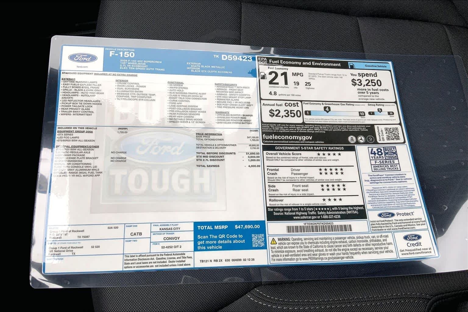 New 2026 Agate Black Metallic Ford STX® image 19