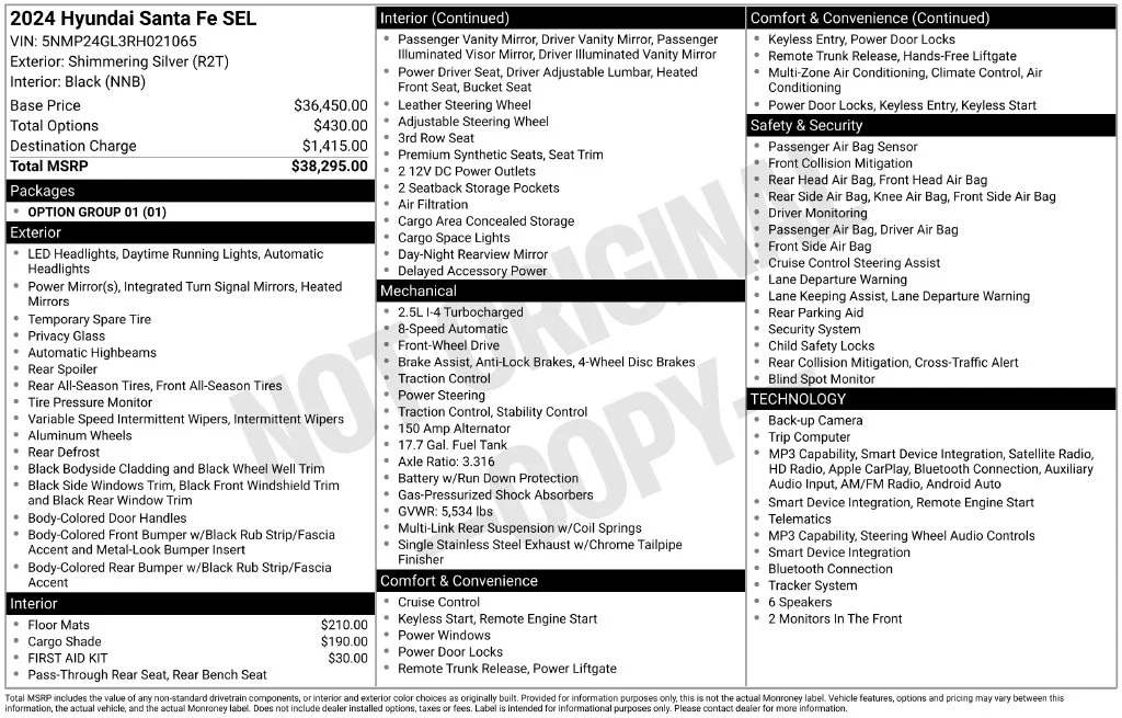 Used 2024 Silver Hyundai SEL image 2