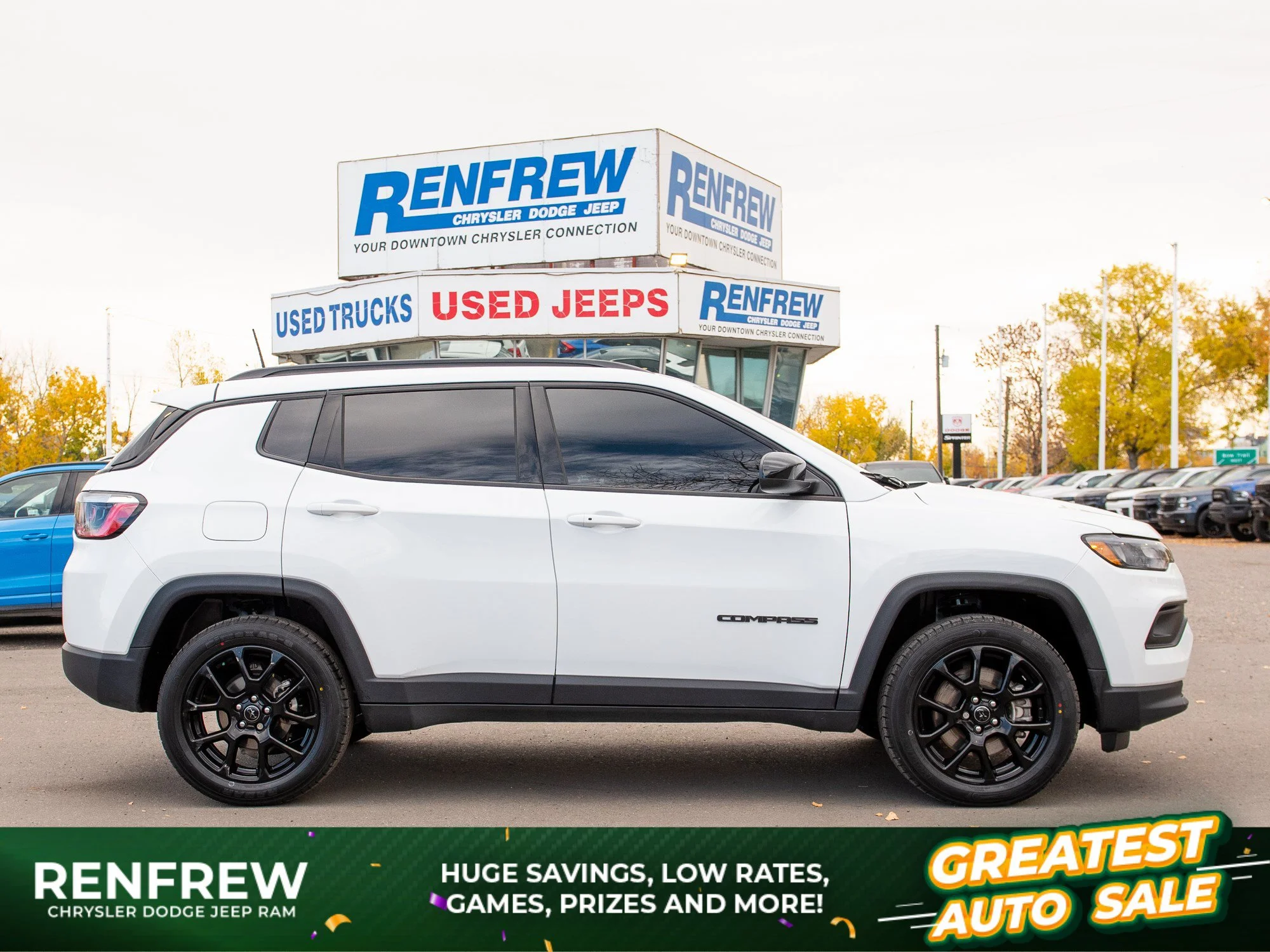 Used 2025 White Jeep Altitude* 4x4, Panoramic Sunroof, Heated Seats & Wheel, Remote Start image 1