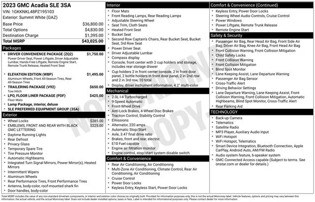 Used 2023 Summit White GMC SLE image 40