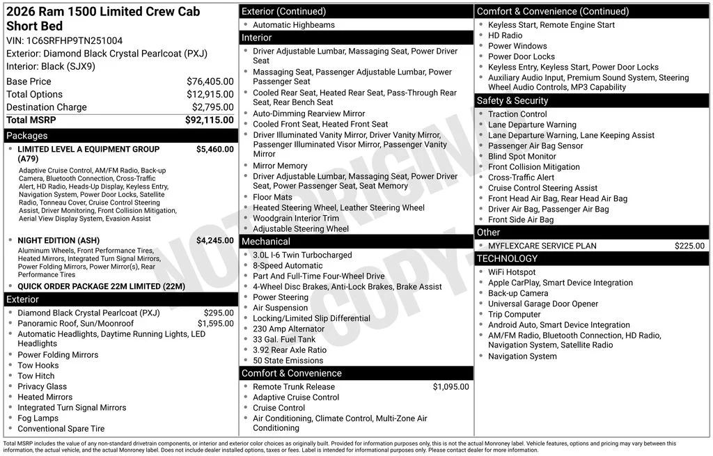 New 2026 Diamond Black Crystal Pearlcoat RAM Limited image 5