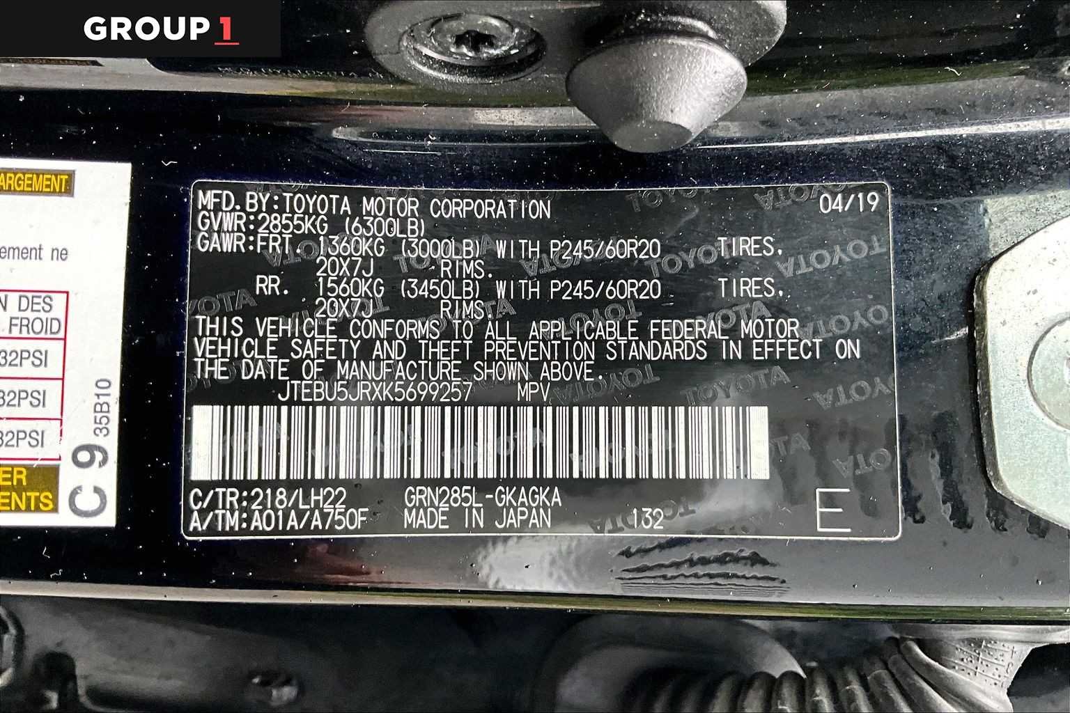 Certified Used 2019 Midnight Black Metallic Toyota Limited Nightshade image 37