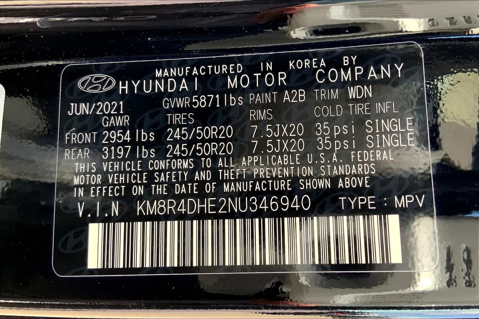 Used 2022 Abyss Black Pearl Hyundai SEL image 35