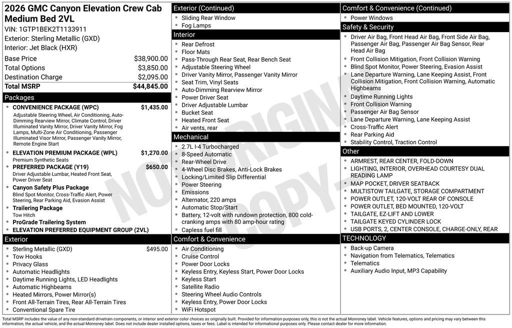 New 2026 Sterling Metallic GMC Elevation image 31
