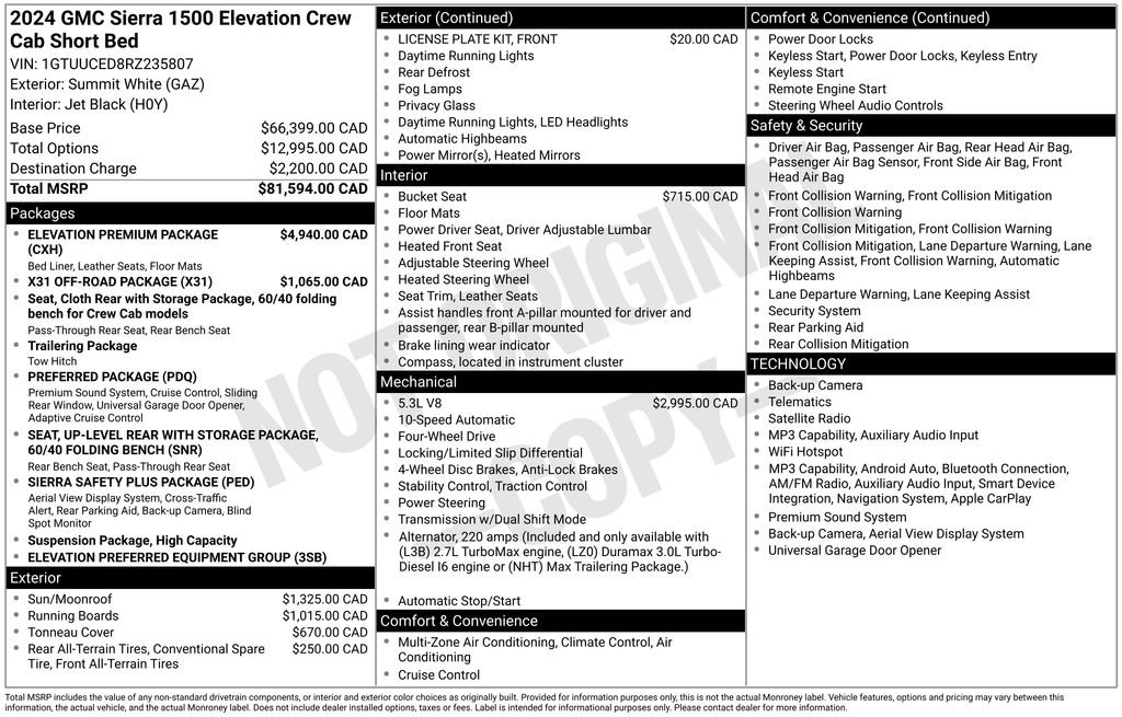 Used 2024 White GMC Elevation image 2