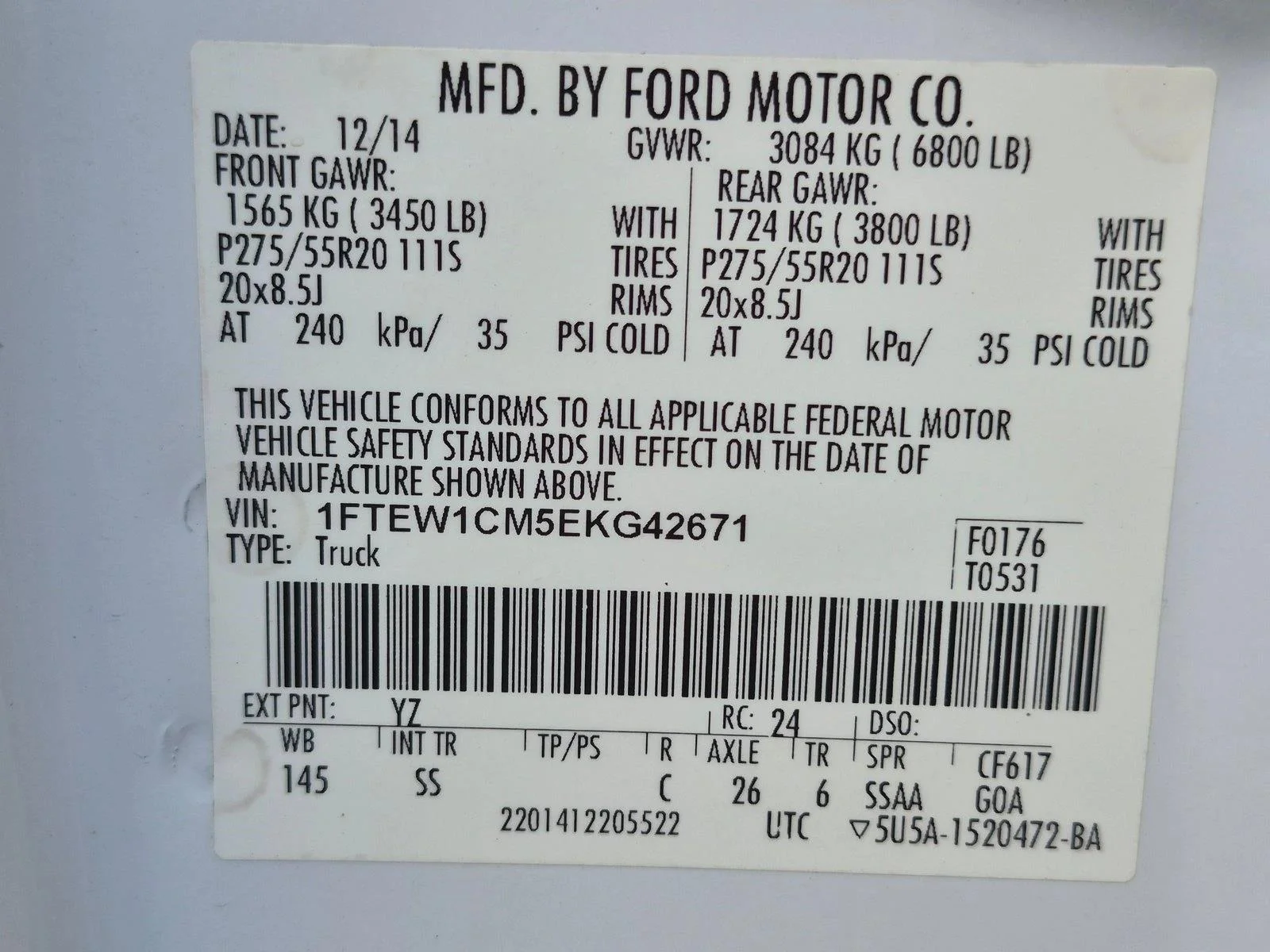 Used 2014 Oxford White Ford STX image 15