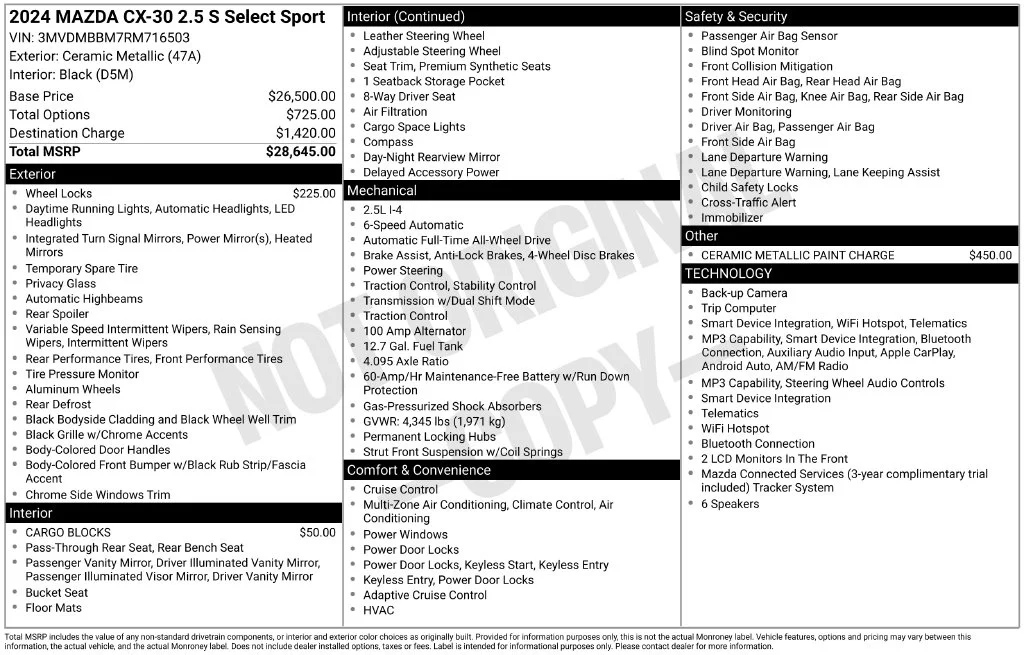 Certified Used 2024 White Mazda 2.5 S Select Sport image 10