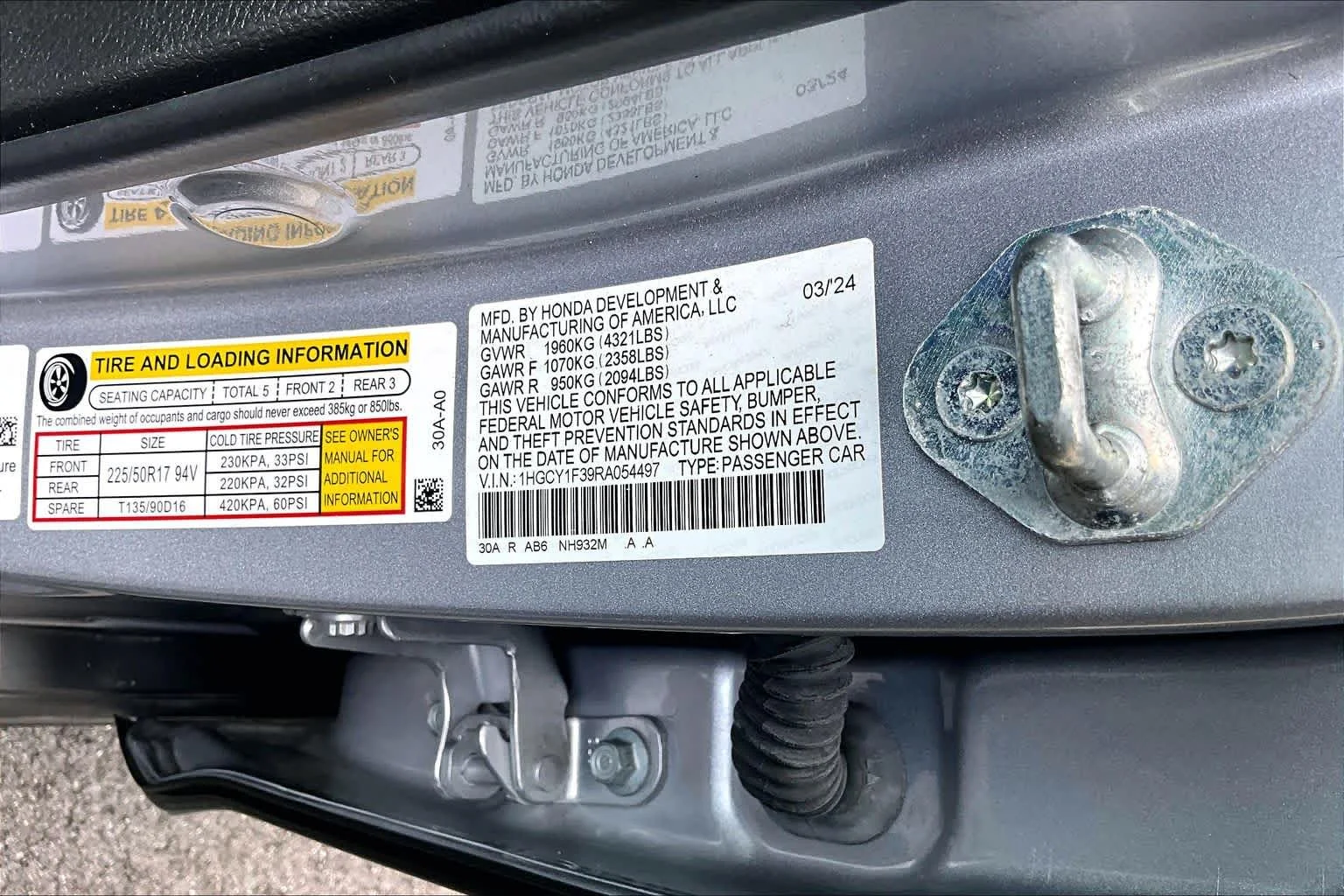Used 2024 Solar Silver Metallic Honda EX image 34