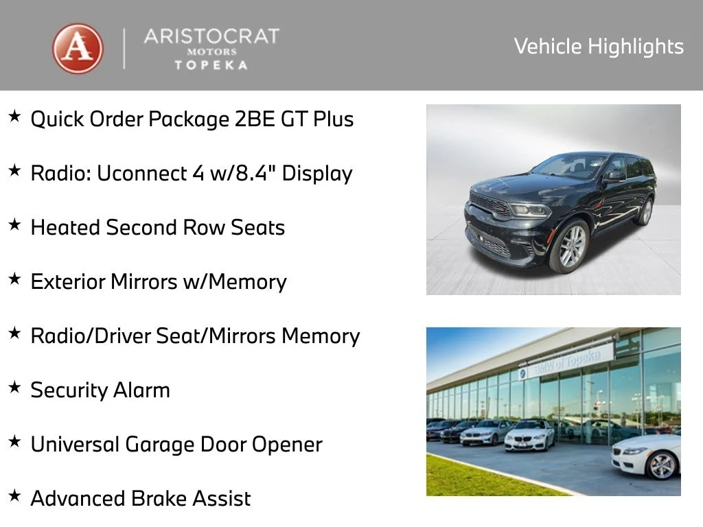 Used 2022 Dodge Durango GT Plus with VIN 1C4RDHDG0NC182371 for sale in Kansas City