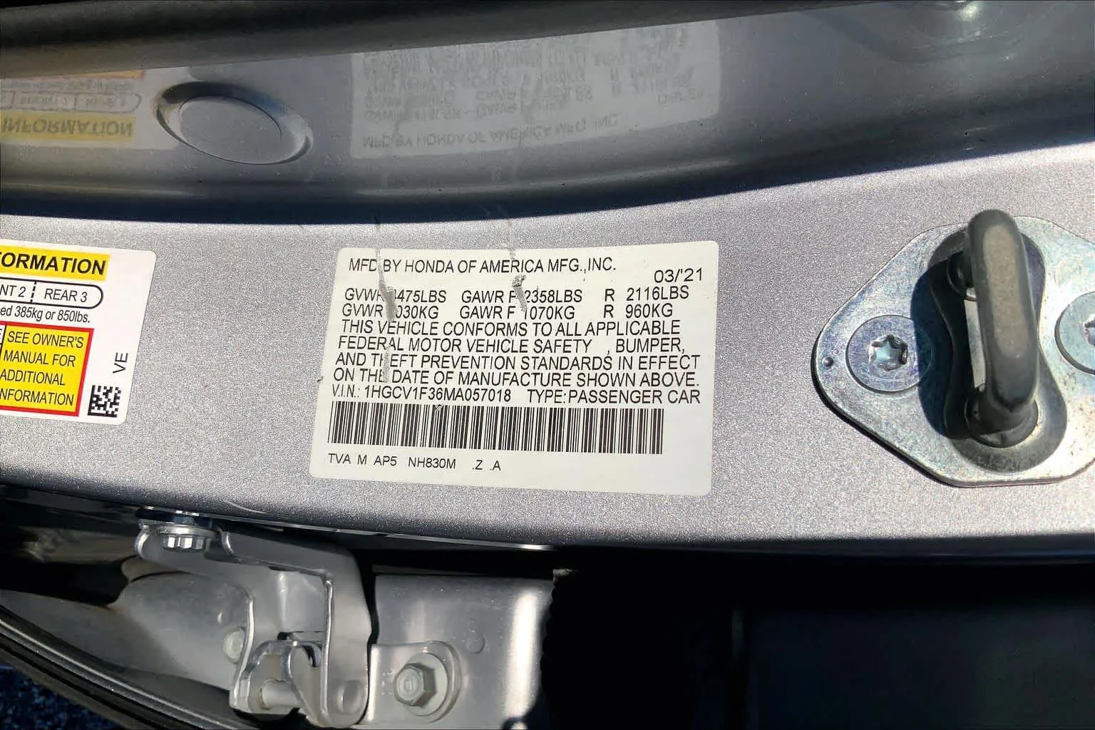 Used 2021 Lunar Silver Metallic Honda Sport image 30