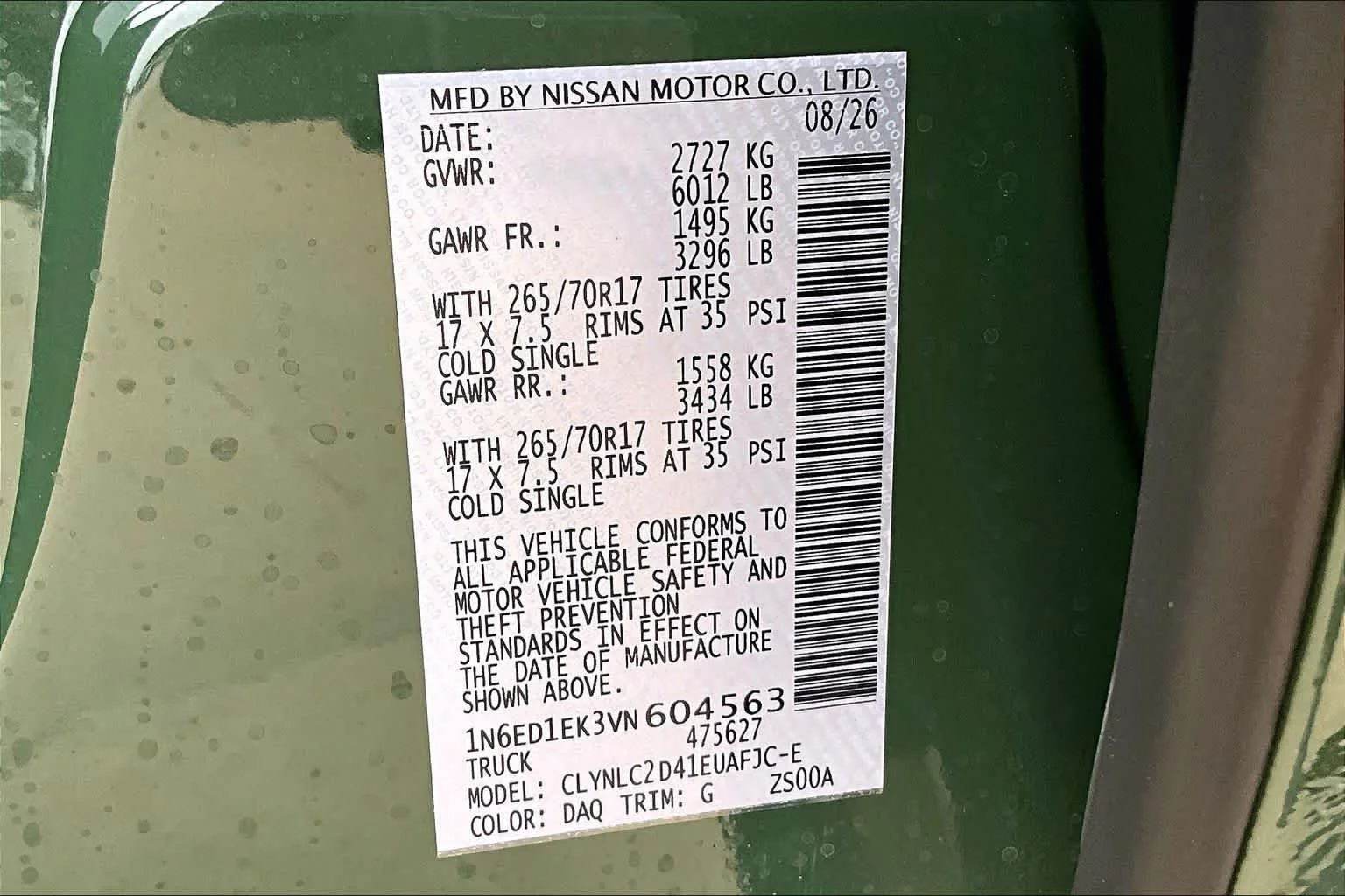 New 2027 Tactical Green Metallic Nissan SV image 17