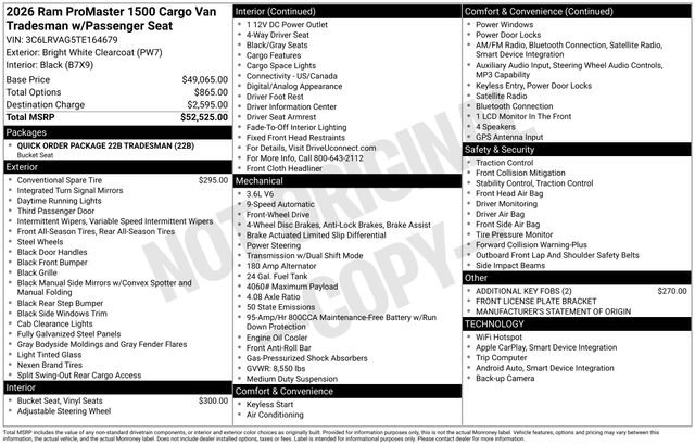 New 2026 Bright White Clear-Coat Exterior Paint RAM Low Roof image 7