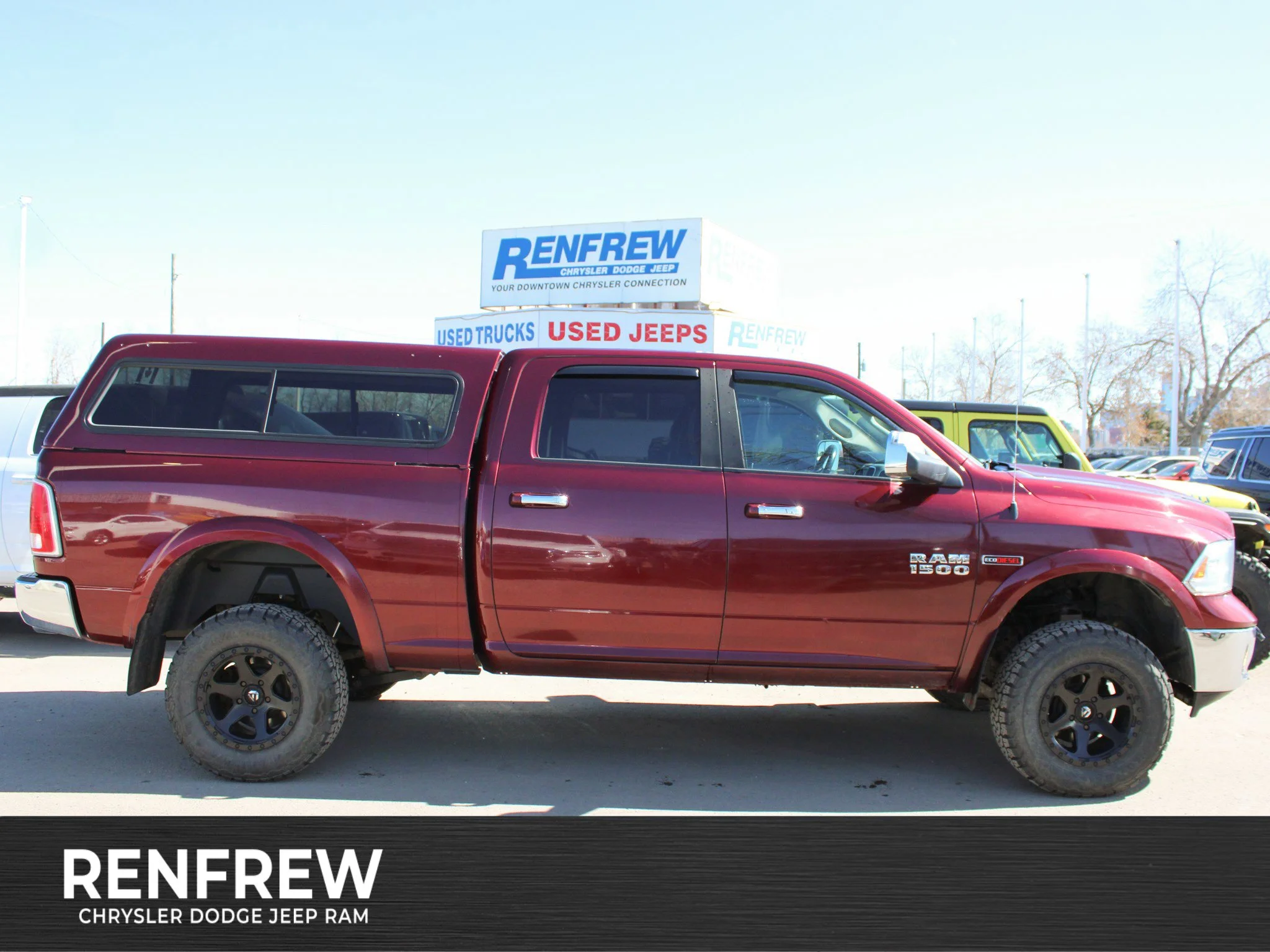 Used 2016 Red RAM Laramie * Mechanic Special | Diesel | Heated/Vented Leather Seats | Canopy | Navigation | Fuel Rims image 1