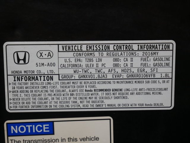 Used 2016 Crystal Black Pearl Honda EX image 31