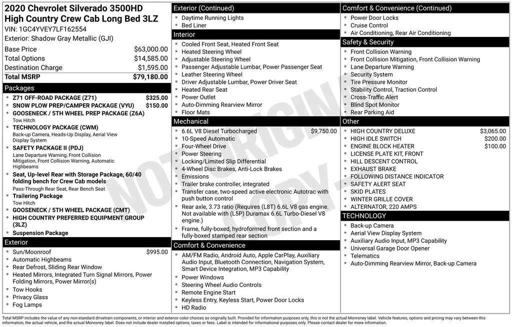 Used 2020 Gray Chevrolet High Country image 6