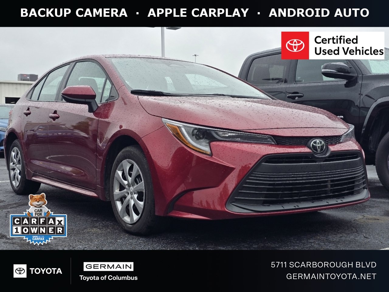 Certified Used 2025 Red Toyota LE image 1