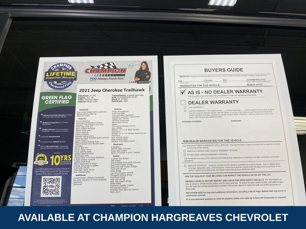 Used 2021 Diamond Black Jeep Trailhawk image 43